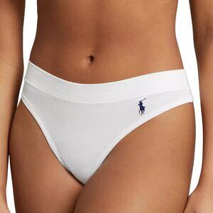 Polo Ralph Lauren Club Cotton Thong Panty White Cloud - 4P2020